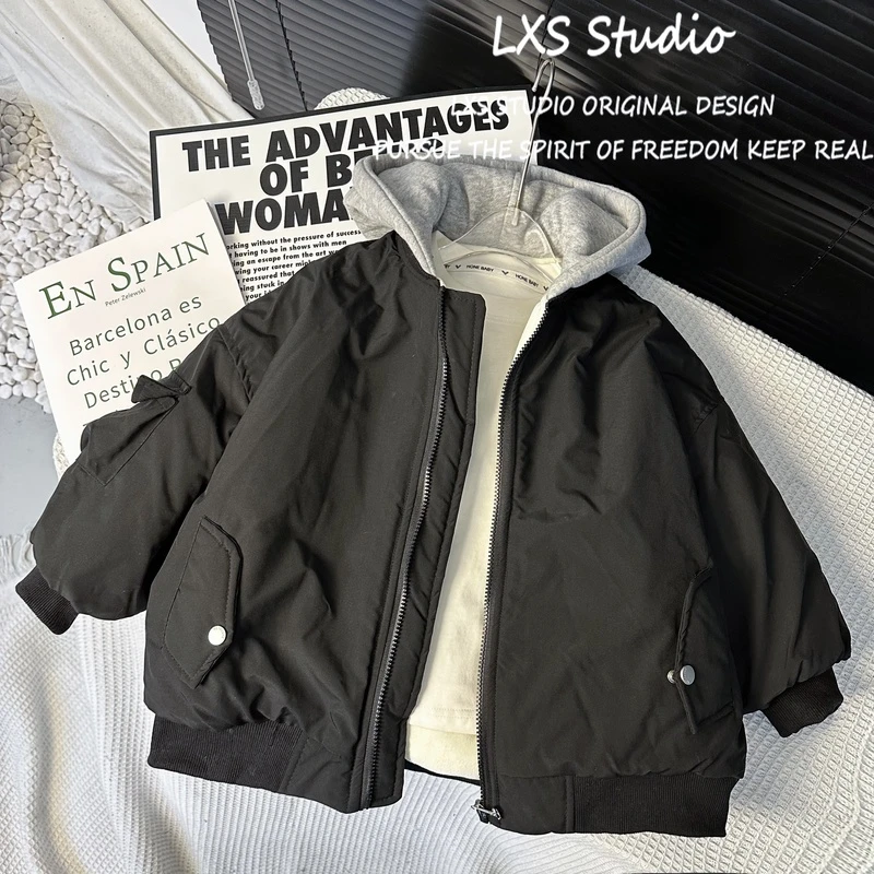 童装现货冬季款加厚绒加绒潮流休闲开衫连帽外套L8112023