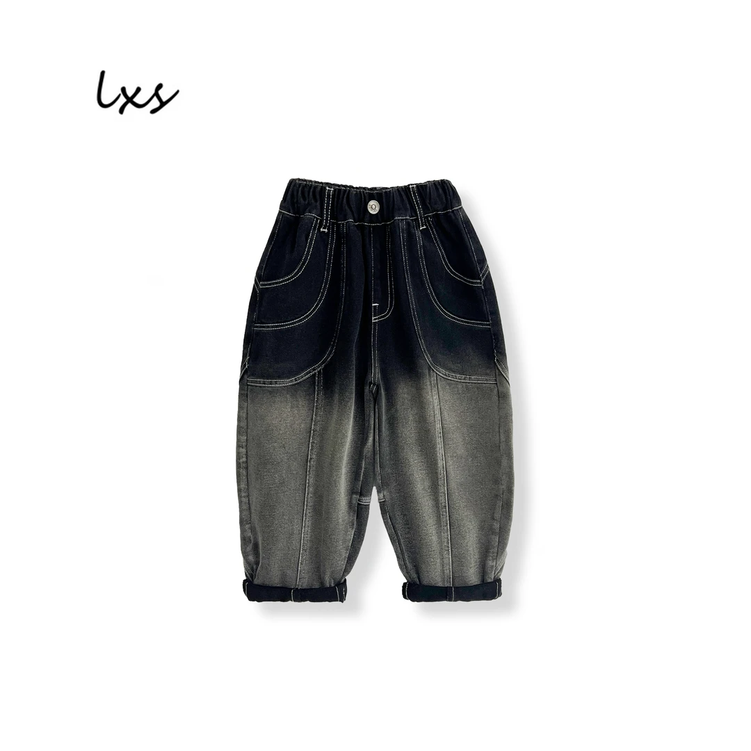 童装秋季新款牛仔裤2024儿童韩版宽松百搭洋气潮款水洗牛仔A52215