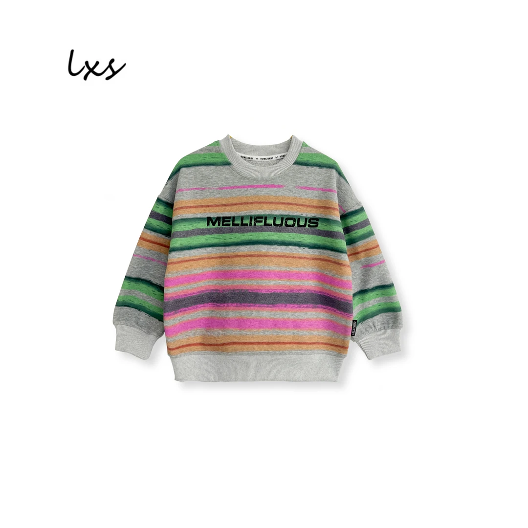 舅舅严选童装春秋韩版宽松百搭满印长袖儿童圆领套头卫衣 Q127