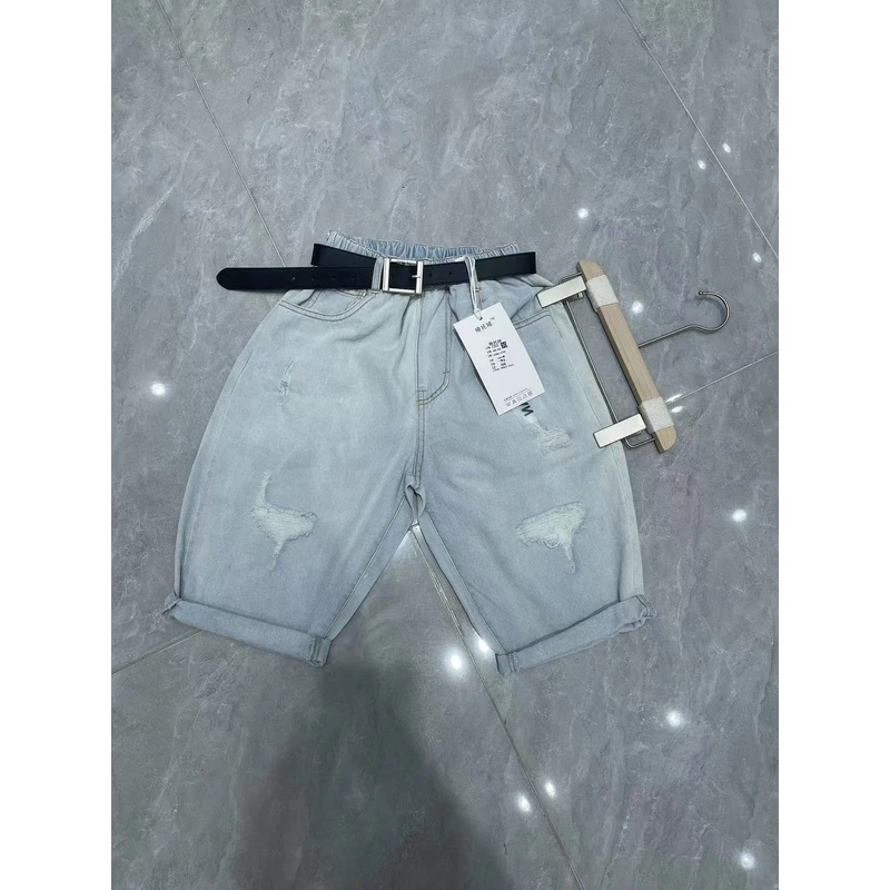 童装中大童夏季韩版宽松时尚百搭休闲七分牛仔裤 Z30221