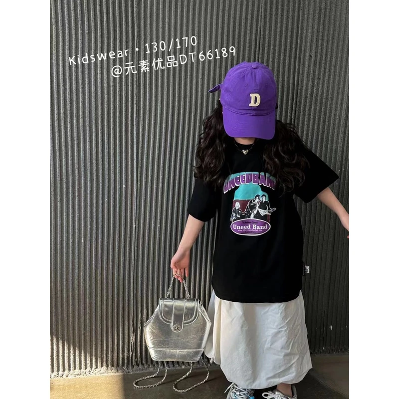 童装中大童夏季韩版时尚百搭潮流宽松圆领短袖T恤D661891