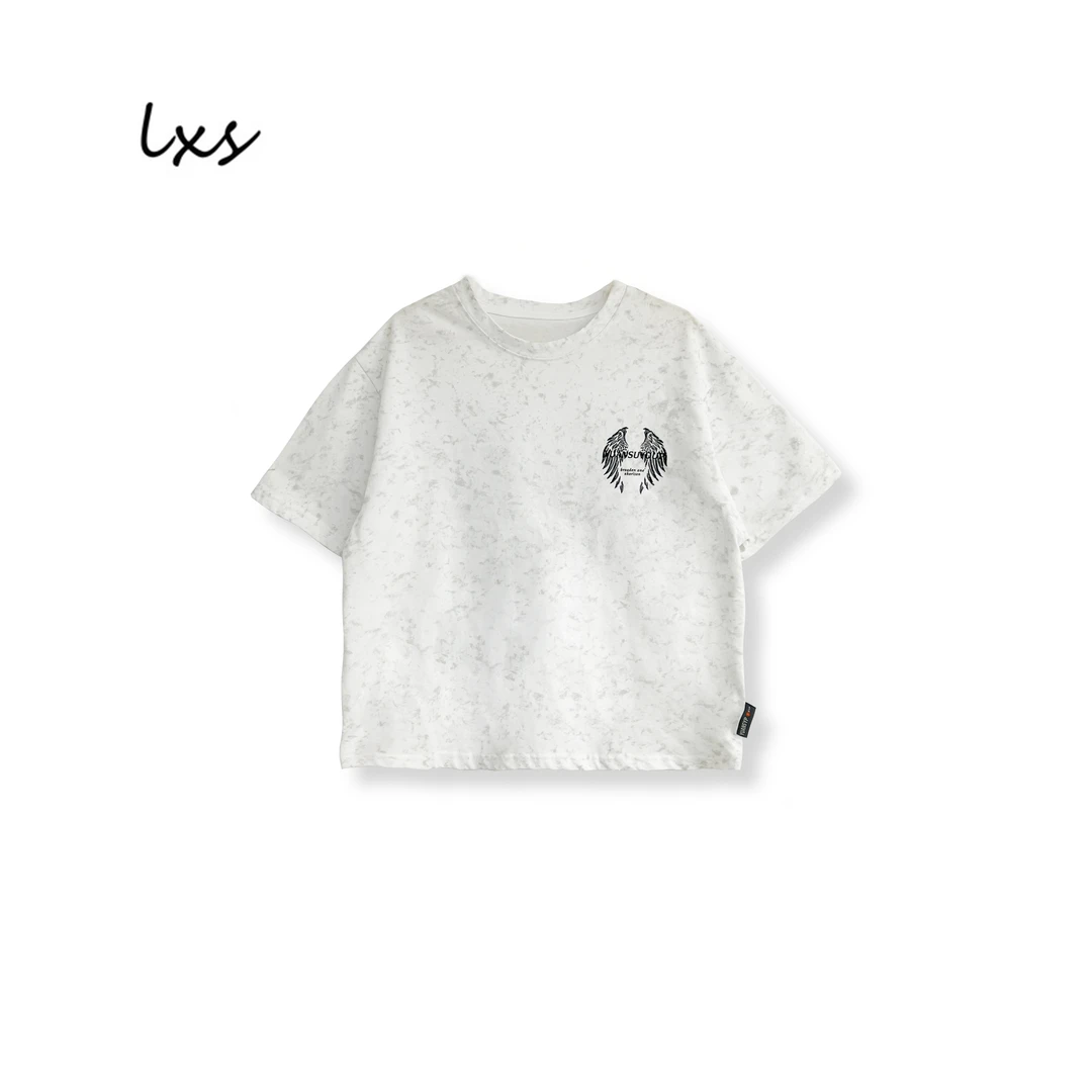 童装现货中大童夏季韩版时尚百搭潮流宽松儿童节短袖T恤D662101