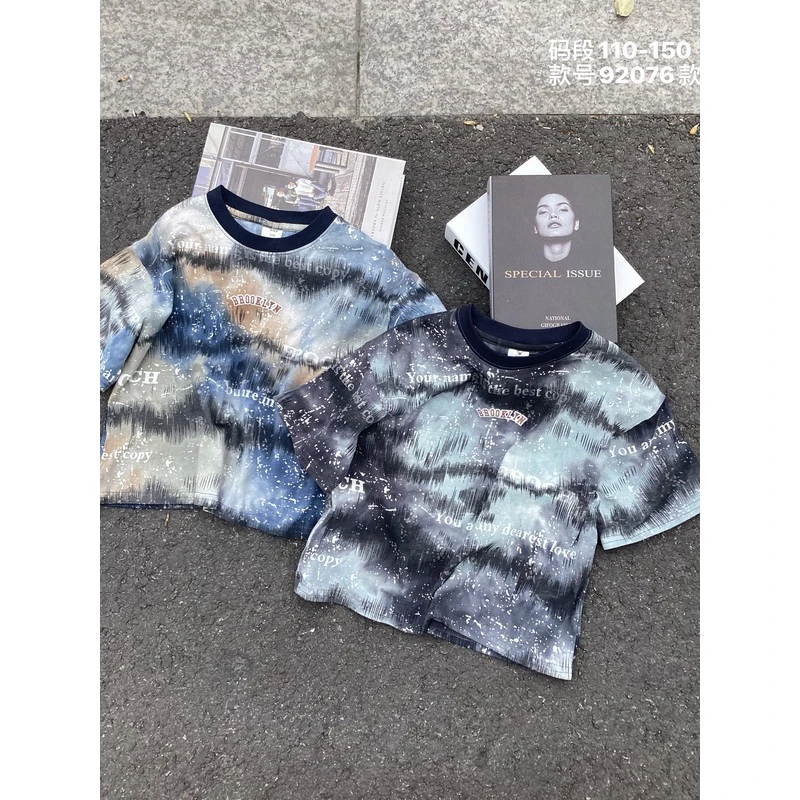 童装儿童夏款韩版时尚百搭潮流宽松圆领短袖T恤920761