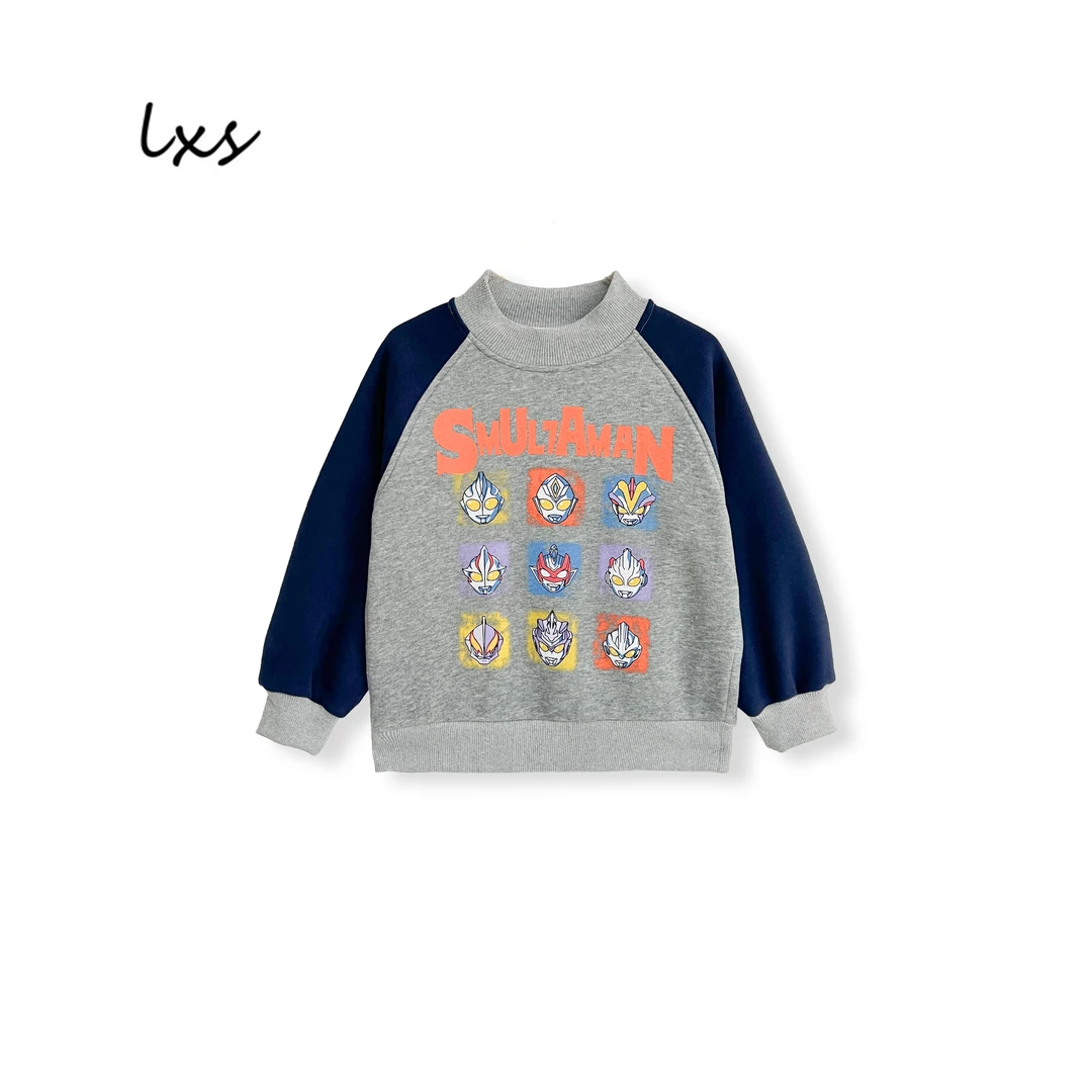舅舅严选童装冬款加绒韩版百搭休闲潮流长袖儿童圆领套头卫衣Q236