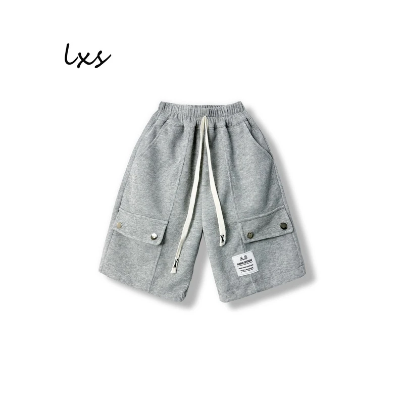 舅舅严选童装灰色男童儿童休闲裤时尚潮流百搭透气宽松裤C88338