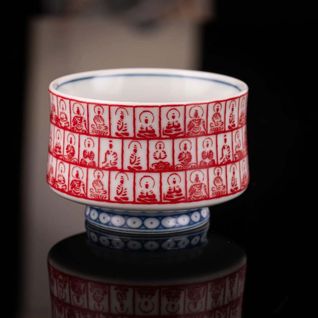 景德镇炎匠怀古枢府釉拓片乐佛陶瓷家用【小】主人杯品茗杯茶具茶杯