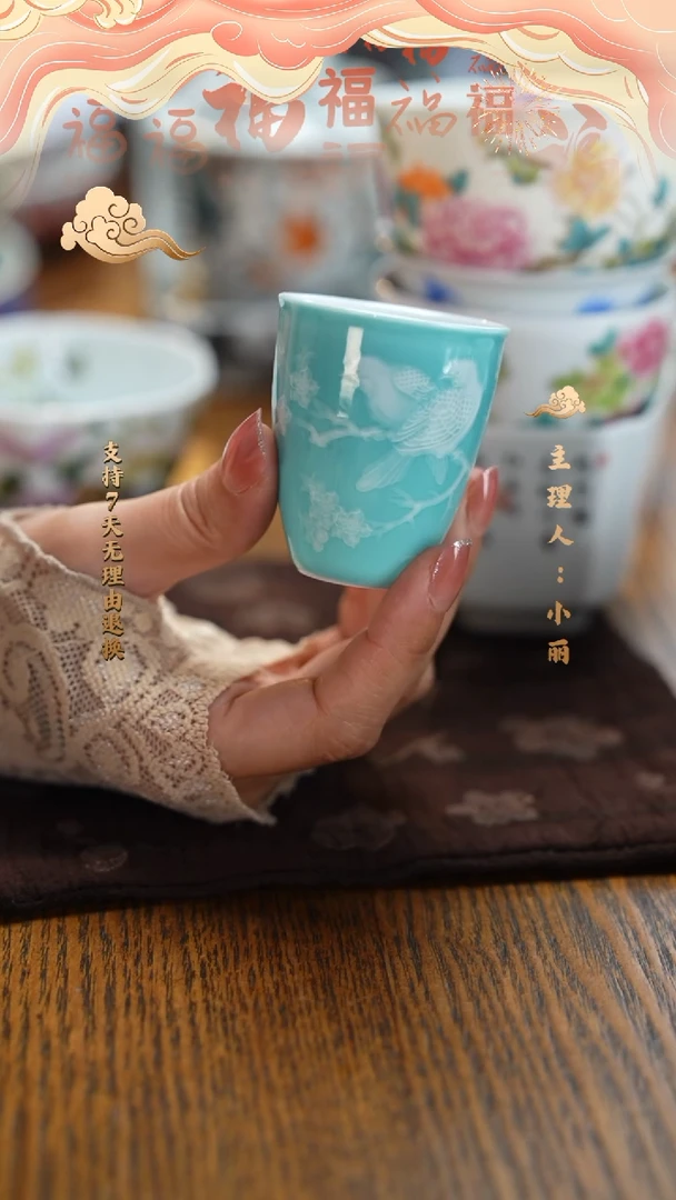 【闪购商品】蒂芙尼蓝堆白花鸟