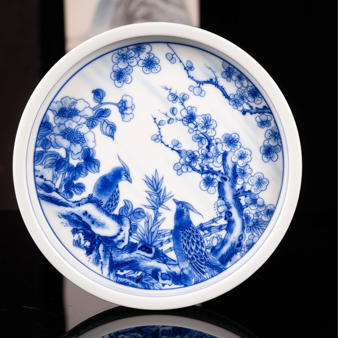 秉承传统工艺景德镇炎匠松竹枢府青花瓷前程似景陶瓷大号茶具壶承