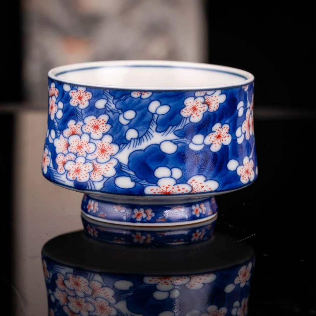 秉承传统工艺景德镇炎匠怀古枢府釉红梅釉下彩陶瓷茶具【小】杯子
