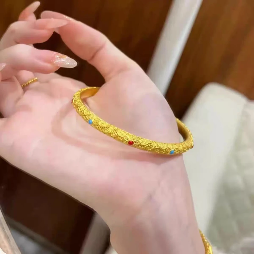 足银珐琅手镯 【皇后手镯】足银999手镯传承经典（6mm）