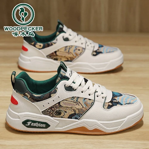 woodpecker/啄木鸟男鞋秋季潮流百搭休闲小众设计运动厚底增高鞋