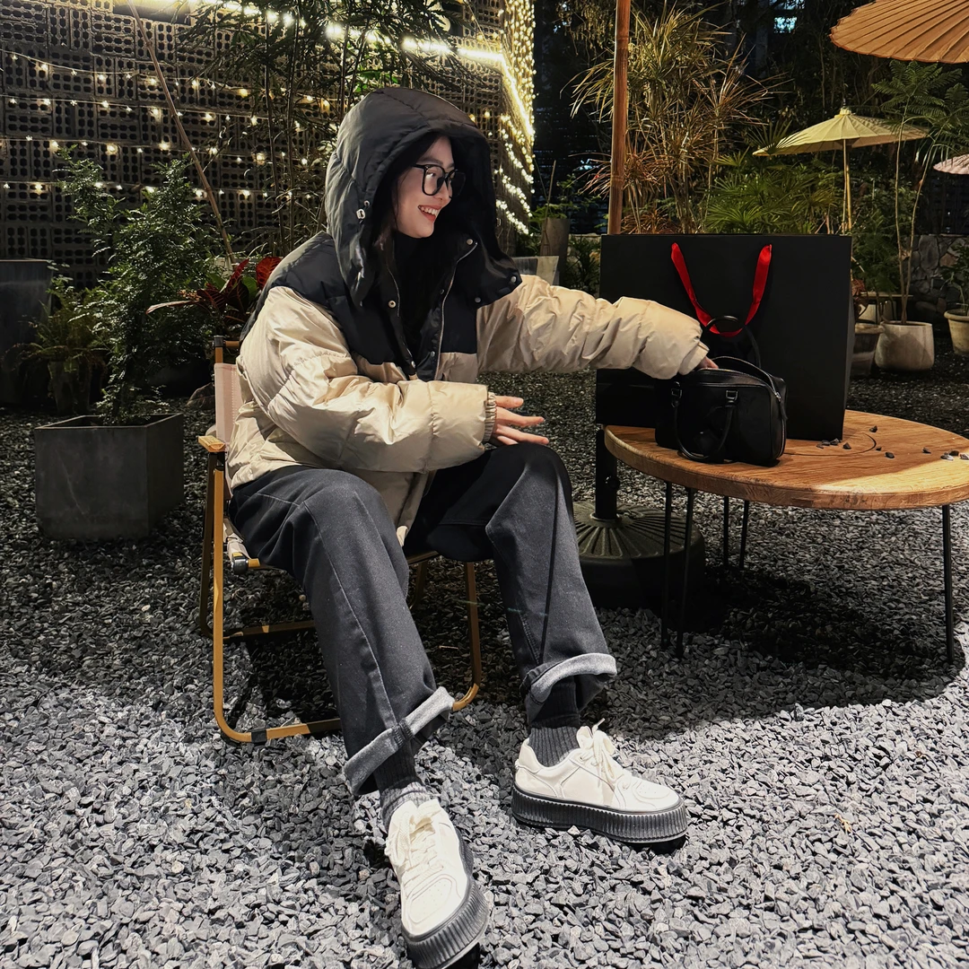 今婷【炸款不退换】撞色拼接加厚休闲百搭短款撞色羽绒服-M23406315