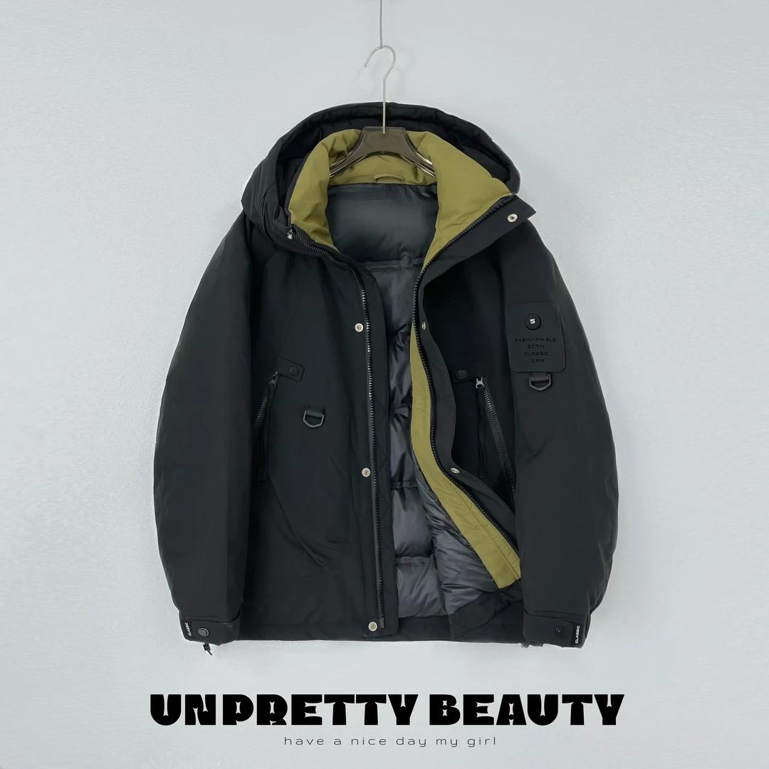 今婷【炸款不退换】防风保暖休闲冲锋衣短款时尚连帽羽绒服HD232254