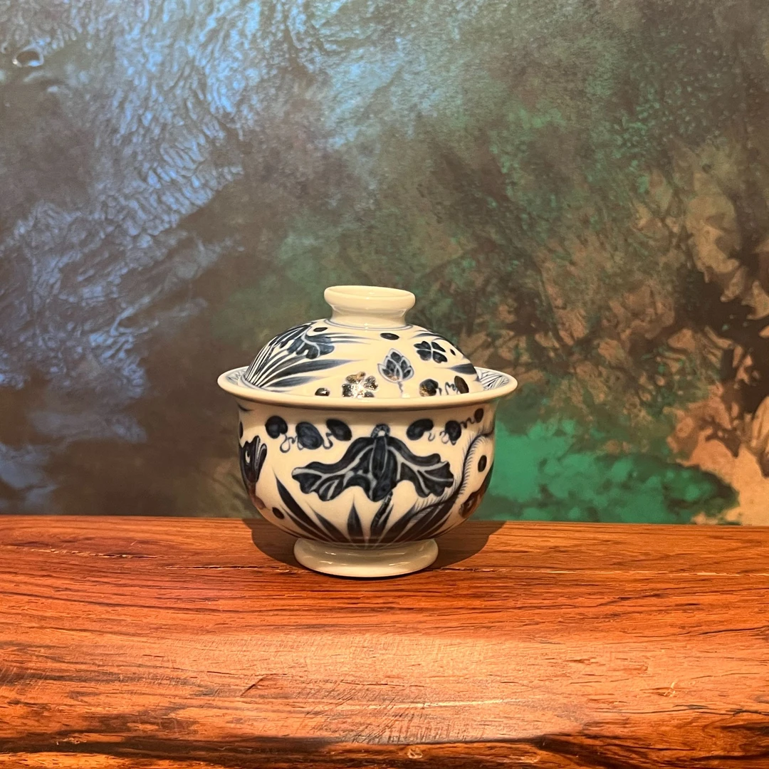 嘉木蝉-小鱼瓷器盖碗