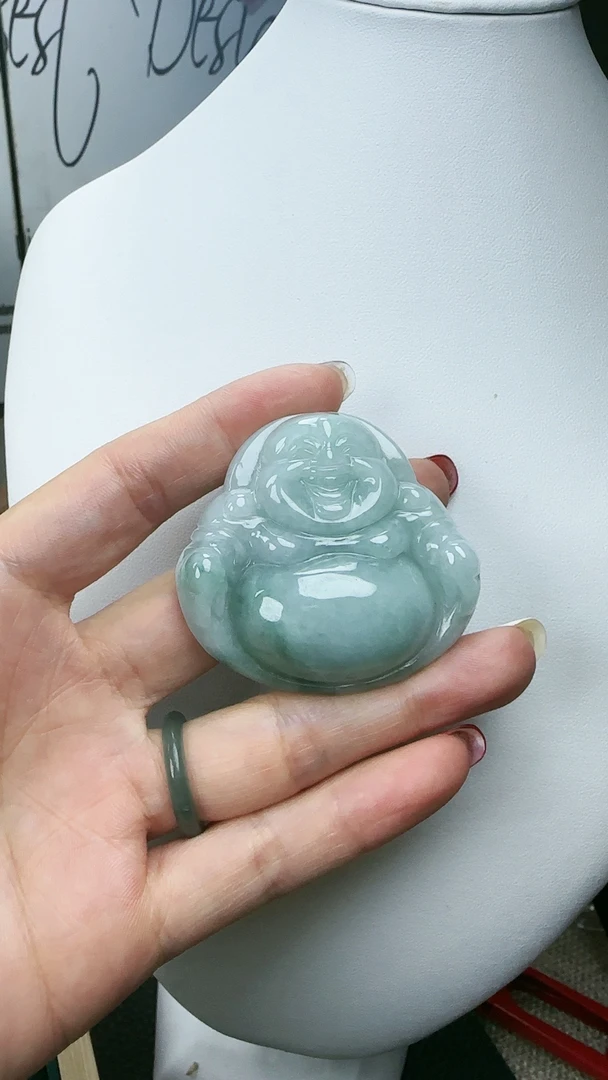 天然翡翠A货佛公吊坠