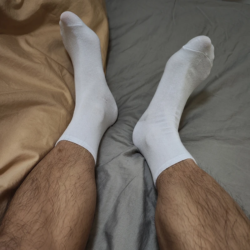 【6双装】袜子男潮纯色黑白薄款夏季中筒袜休闲正装袜运动青年袜