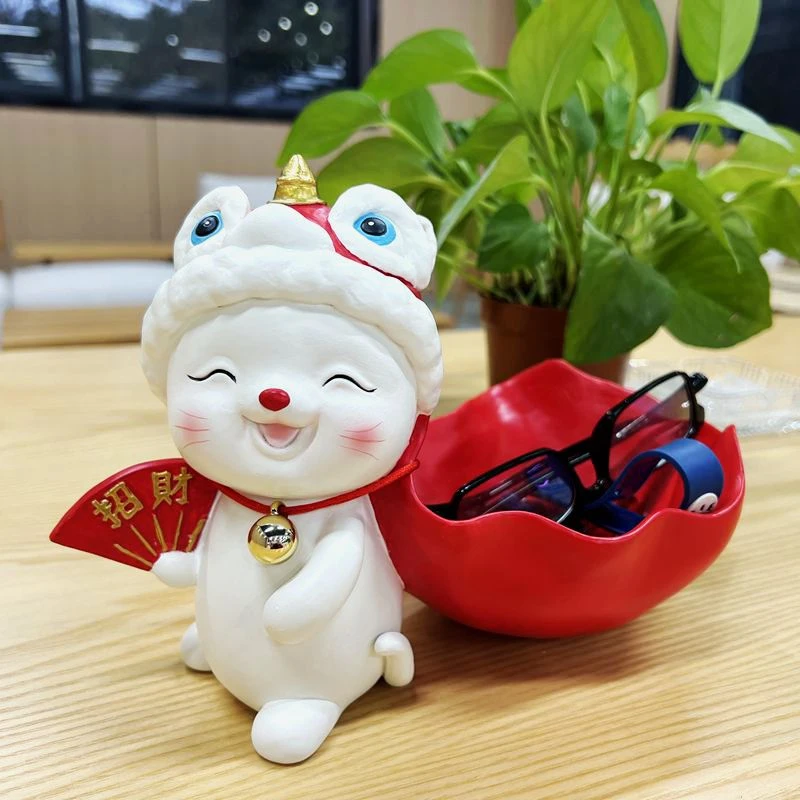招财猫家居摆件饰品创意客厅玄关乔迁装饰桌面钥匙零食收纳小摆设