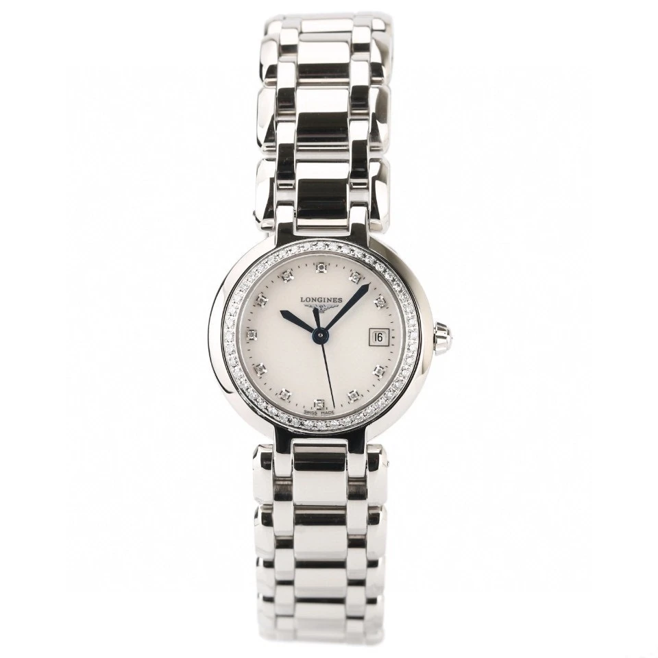 99新 Longines/浪琴 心月110/全套/贝母满钻/表径26.5/公价23800