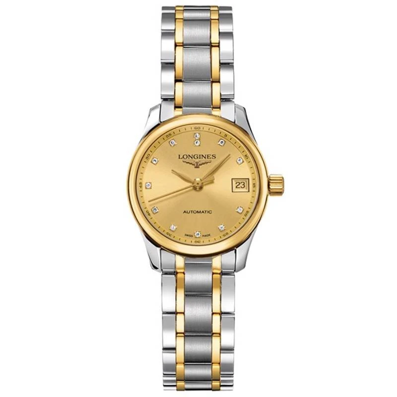 99新 Longines/浪琴 名匠128/机械/金盘钻刻/表径25.5mm/女士腕表