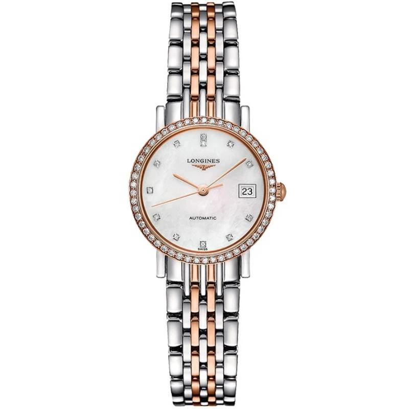 99新 Longines/浪琴 博雅309/玫瑰金贝母满钻/25.5mm/工价41500