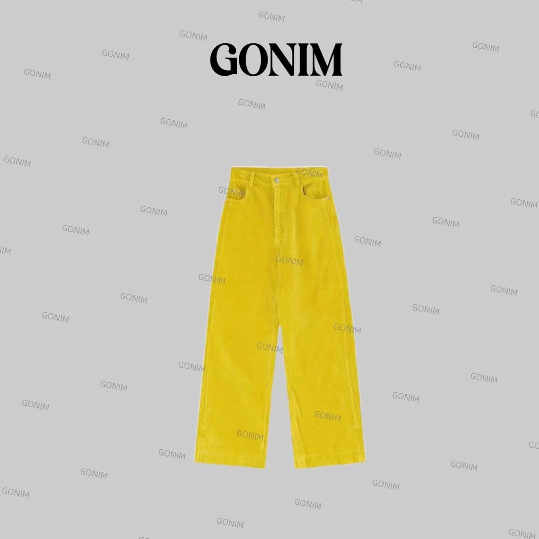 Gonim· "色彩少女‘’2024春秋时尚女灯芯绒多巴胺百搭宽松休闲裤
