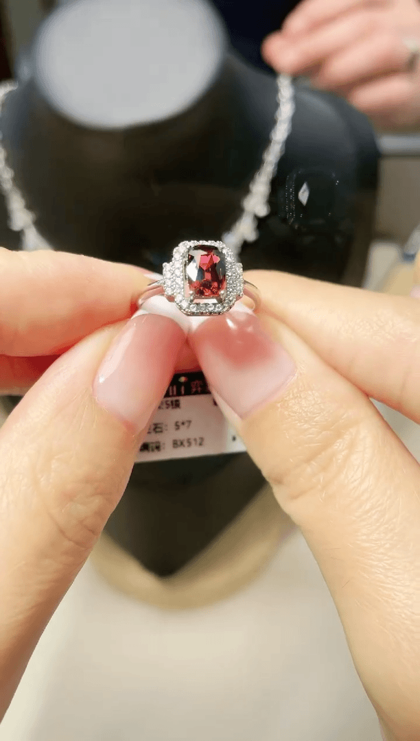 【闪购商品】碧玺戒指银S925镶嵌1