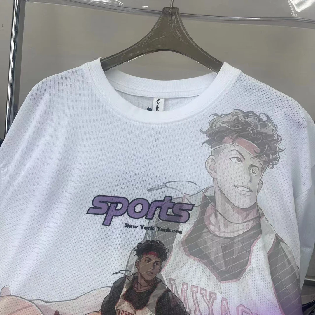 88633 白紫 青少年潮牌速干T恤
