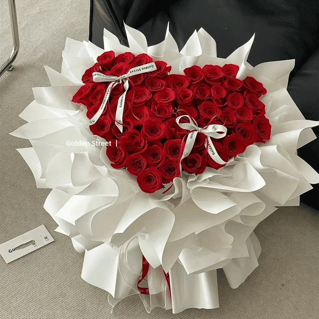 浪漫礼鲜花心型花束生日玫瑰花礼物送爱人老婆女朋友999同城配送