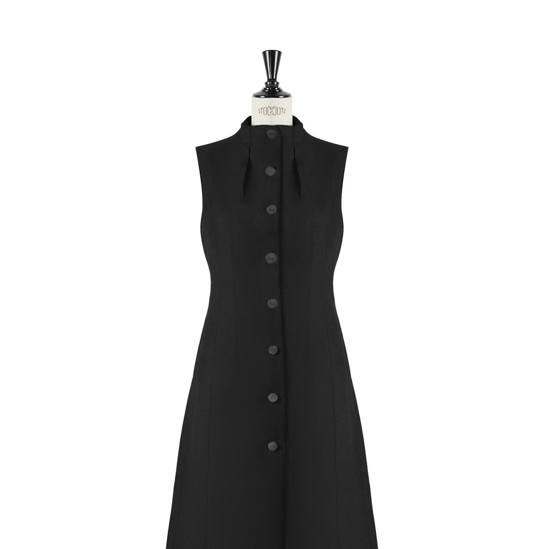 【高级奢风】高奢极细羊毛立领马甲连衣裙CD2167628