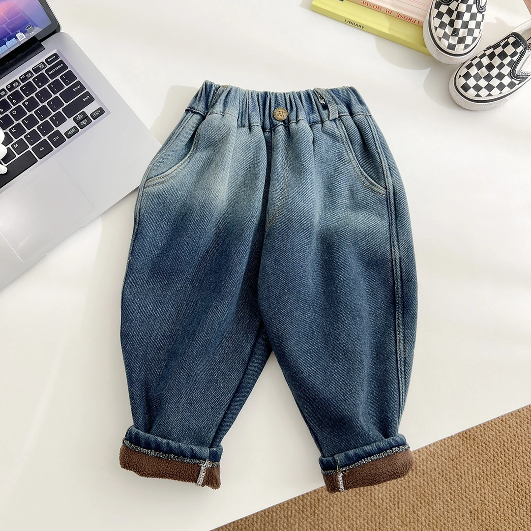 （裤兜涂鸦柔软棉混纺儿童牛仔裤）KZ23818