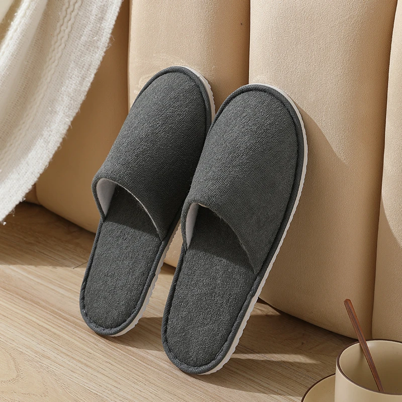 五星级酒店拖鞋宾馆专用加厚一次性居家用防滑棉待客定制Logo