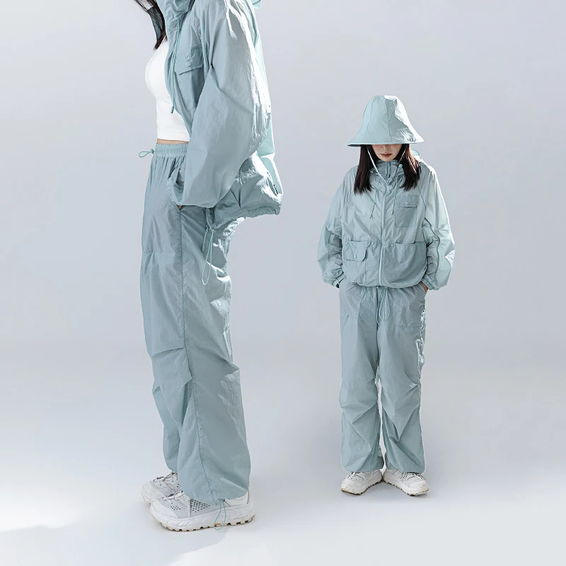 道木熙UPF50+夏季时尚宽松透气工装户外轻薄显瘦直筒防晒裤617