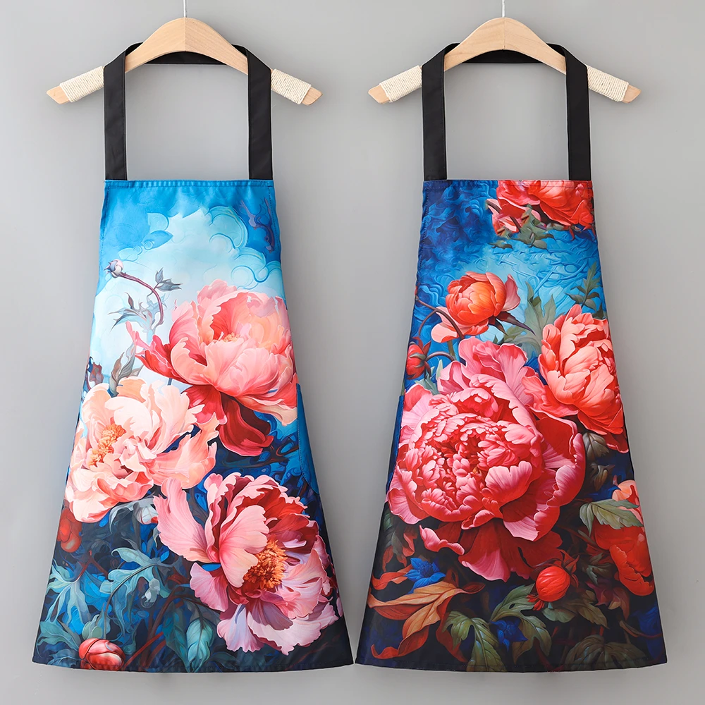 新款田园厨房围裙防污成人防水做饭清洁防油网红耐脏餐饮工作服女