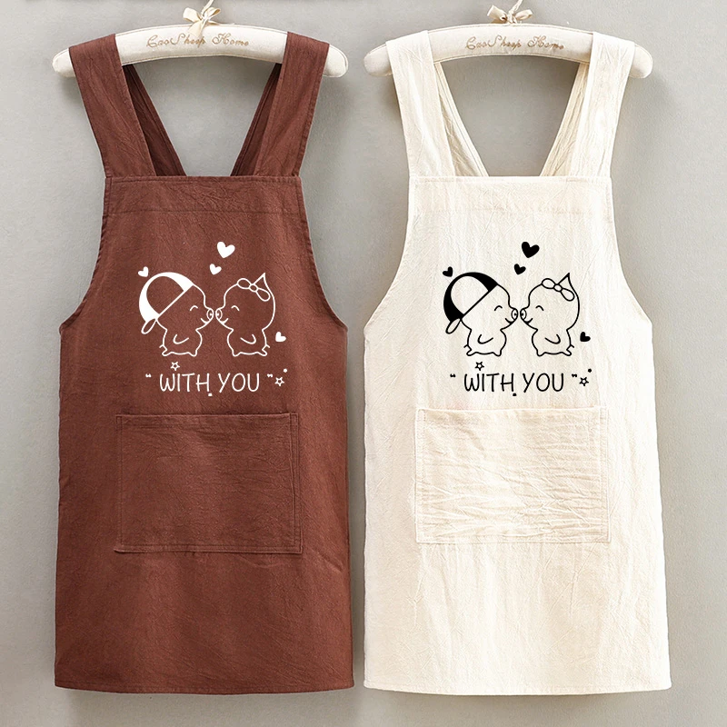新款围裙支持定制logo印字耐脏耐磨防污工作服时尚简约成人围腰