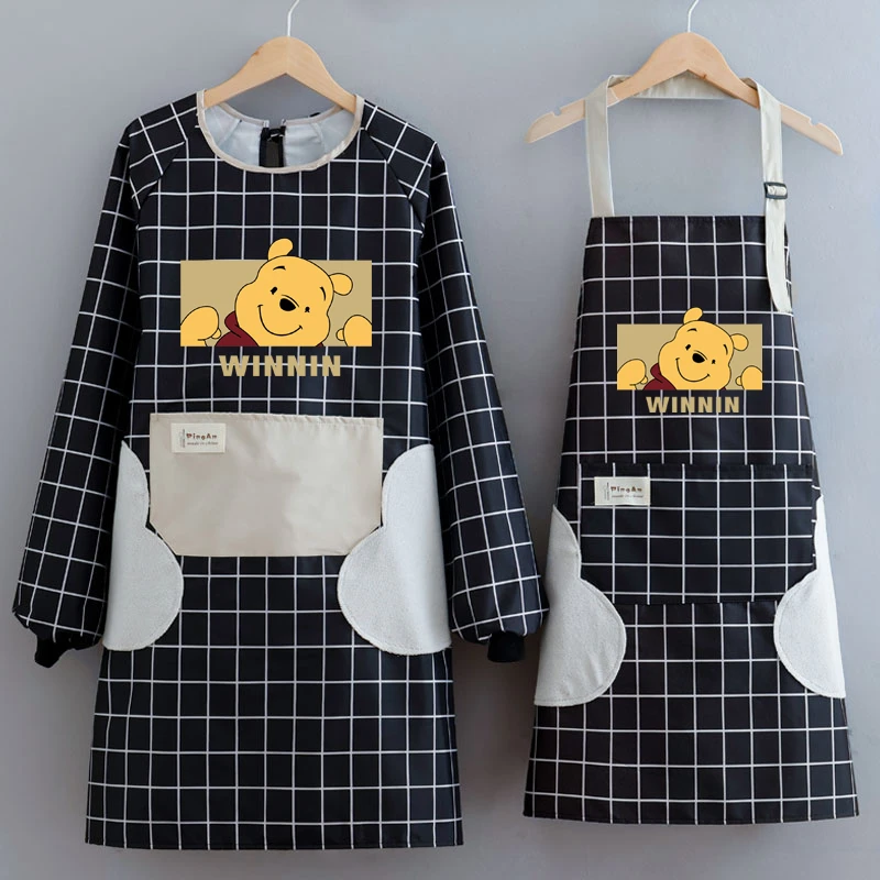 擦手长袖围腰家用厨房做饭女时尚防水可定制上班工作服罩衣围裙
