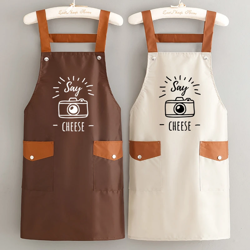 时尚洋气家用工作服耐脏防污可定制logo简约成人上班围腰做饭餐饮