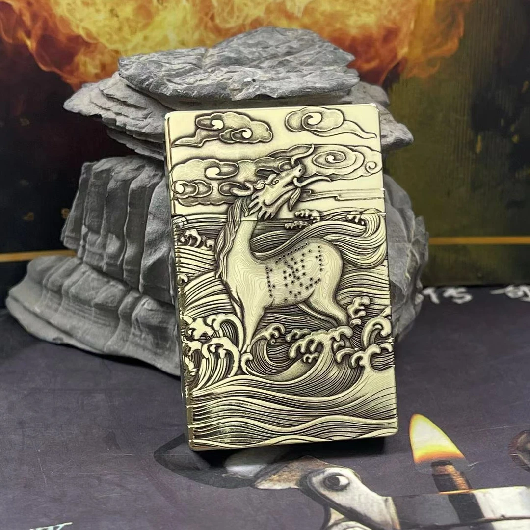 weibster超薄小重甲G63 河图洛书煤油打火机