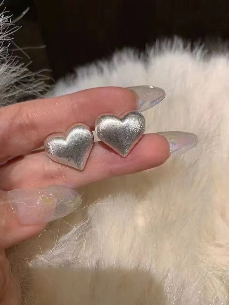 925银耳饰 925纯银小心心耳钉