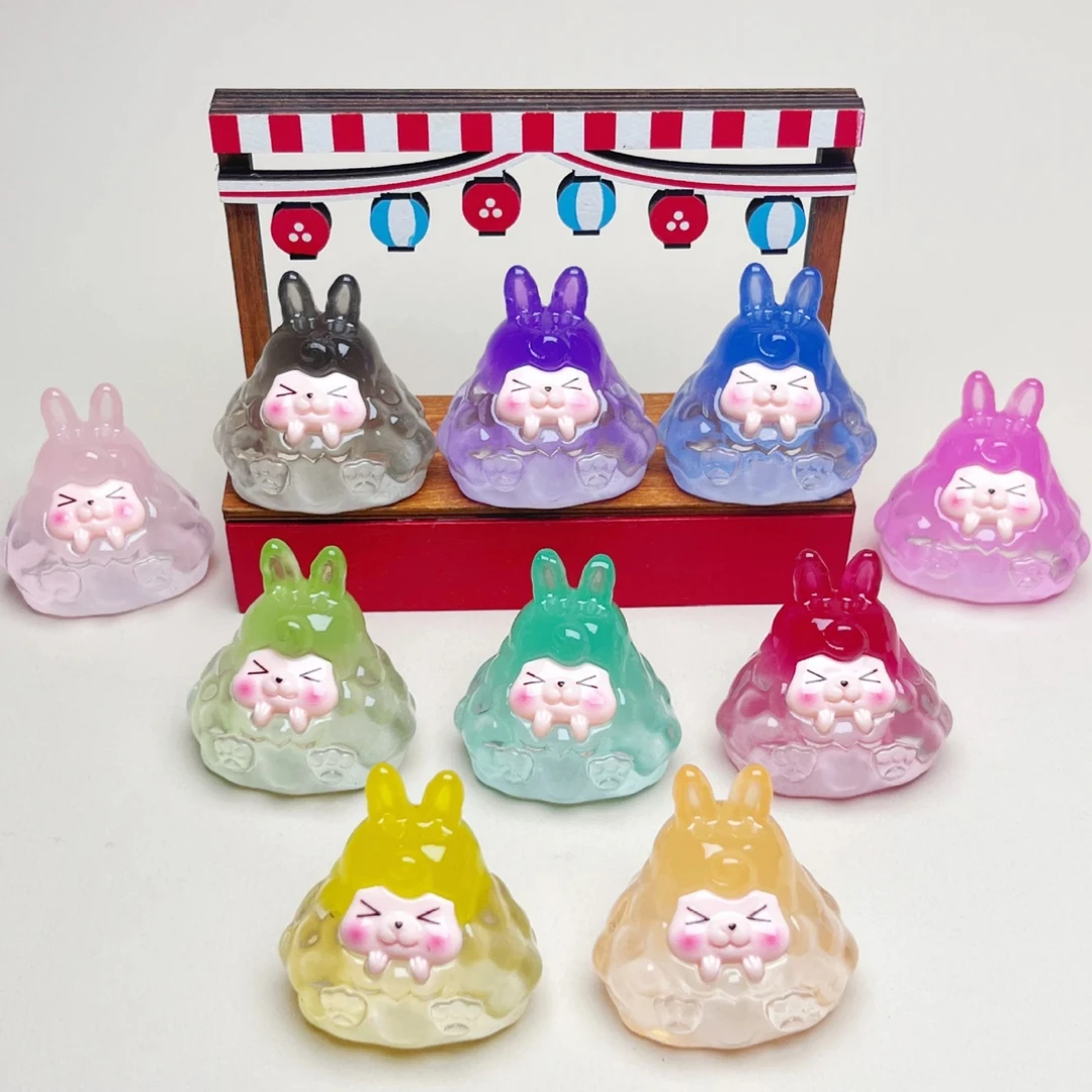 大号夜光渐变高透kiki塔塔渐变色摆件萌粒树脂