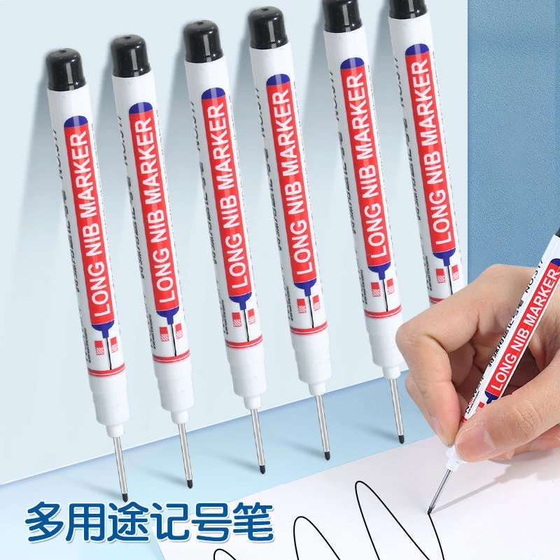 长头记号笔防水防油不掉色特殊用途黑色加长工地木工瓷砖画线专用