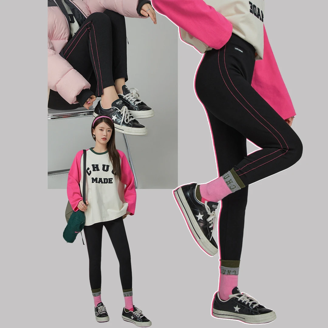 4309【金拐子专属】CHUU高腰修身小个子显瘦外穿长裤打底裤-F