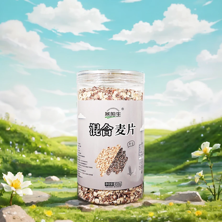燕阳生即食混合麦片 速溶  粗粮 代餐 早餐燕麦片包邮450g/桶