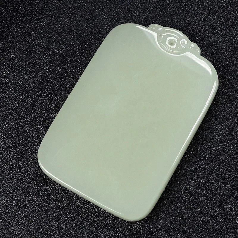 天然和田玉手工雕刻无事牌吊坠大气时尚挂坠男女同款牌子挂件吊坠