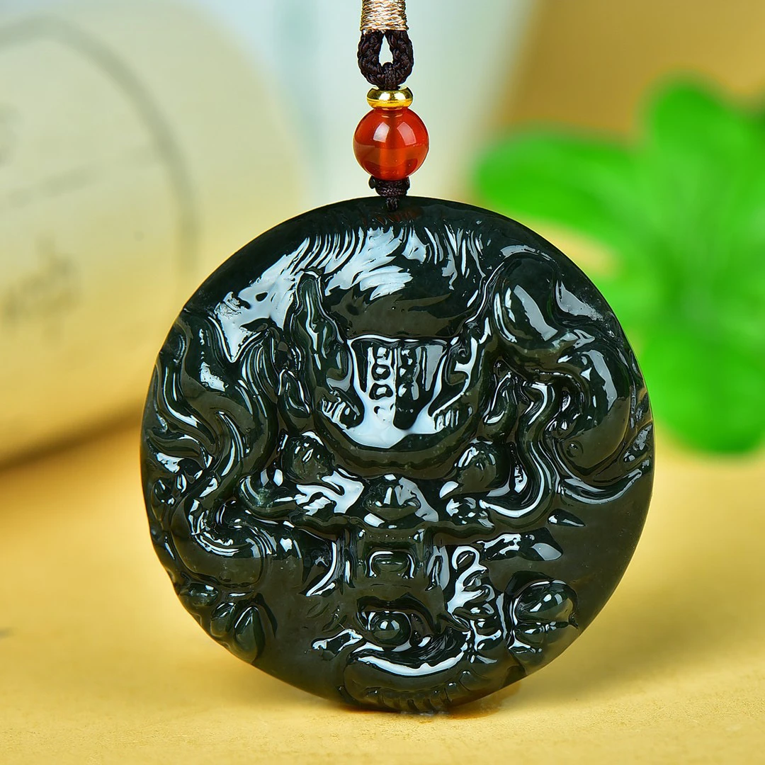 天然和田玉青玉新人福利款生肖龙吊坠大气挂件时尚龙牌龙凤玉佩