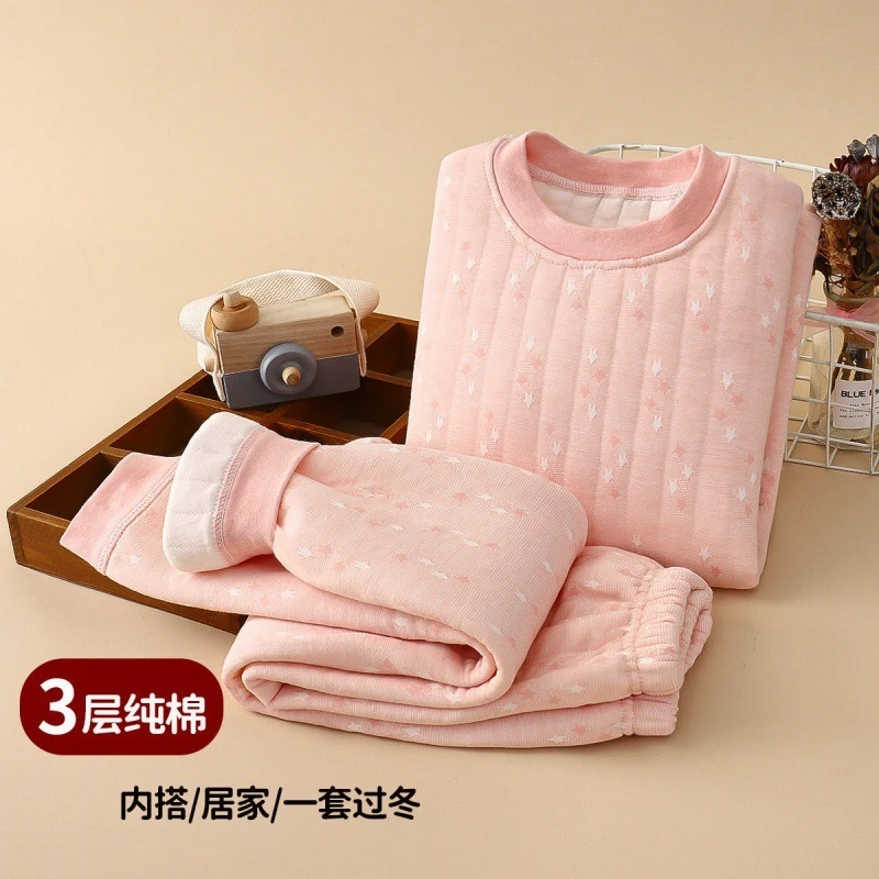 婴儿保暖内衣儿童棉加厚保暖内衣纯棉男女宝宝睡衣家居服冬季新款