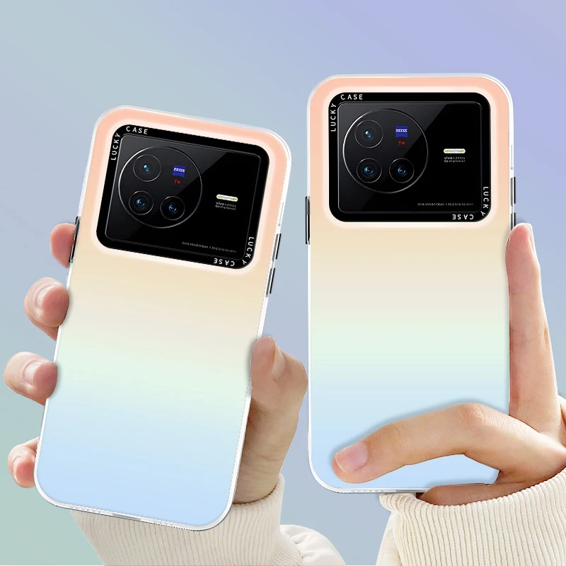 适用vivox80手机壳极光镭射VIVOx80Pro纯色个性简约ins保护套