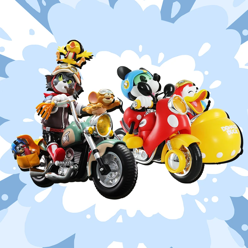 52TOYS组合装 迪士尼米奇唐老鸭速度小队+猫和老鼠复古机车摆件