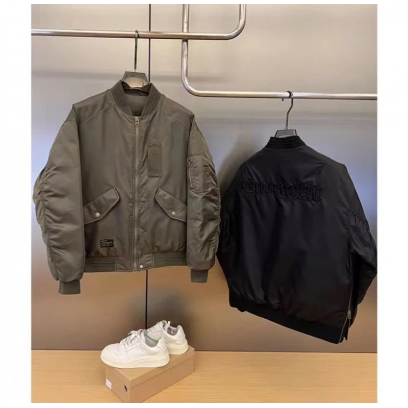 重磅设计90白鸭绒羽绒服外套保暖工装经典飞行服情侣棒球服23888