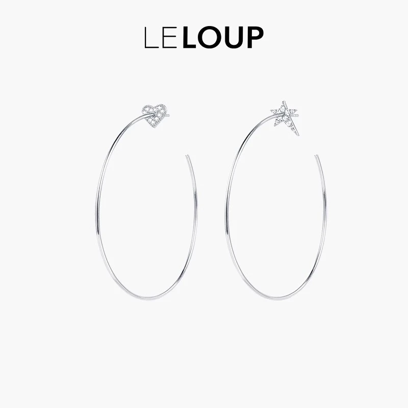 LELOUP 铜合金合成锆石耳饰 复古甜心不对称耳环轻奢气质时尚小众