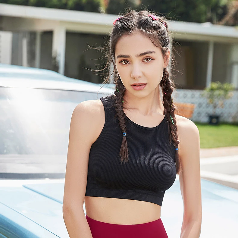 AxamAxon阿鑫同款弹力短款无袖瑜伽运动健身背心跑步修身速干户外